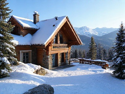 Swiss chalet in mountains