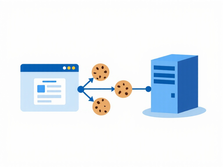Illustration showing how cookies work between browser and server