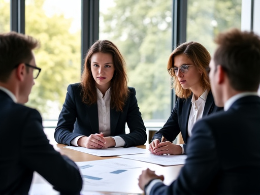 Legal team discussing property documents