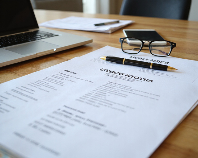 Organized legal documents on desk