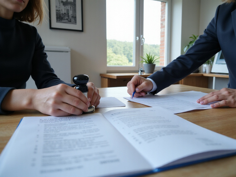 Official property documents being processed at government office